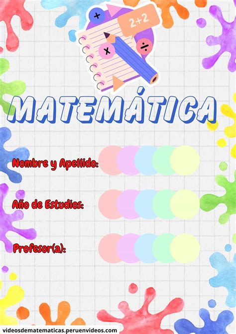 Carátulas De Matemáticas Ideas Creativas Para Tus Cuadernos