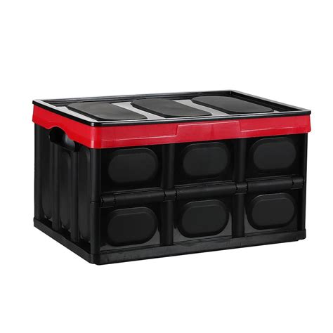 Kshioe L Plastic Storage Box Durable Stackable Folding Utility Crates