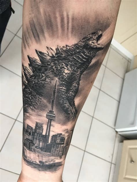 30 Traditional Style Godzilla Tattoo UK