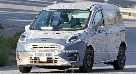 2024 Ford Transit Tourneo Courier Mule Spotted With Puma Headlights