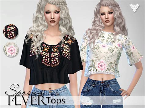 Pzc Spring Fever Elegant Tops By Pinkzombiecupcakes At Tsr Sims 4 Updates