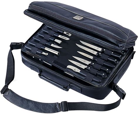 There is a holder for pens and business chef knife (77mm), + knife storage case chroma type 301 designed by f.a. Mercer Cutlery Executive Knife Case / Bag, Holds up to 30 ...
