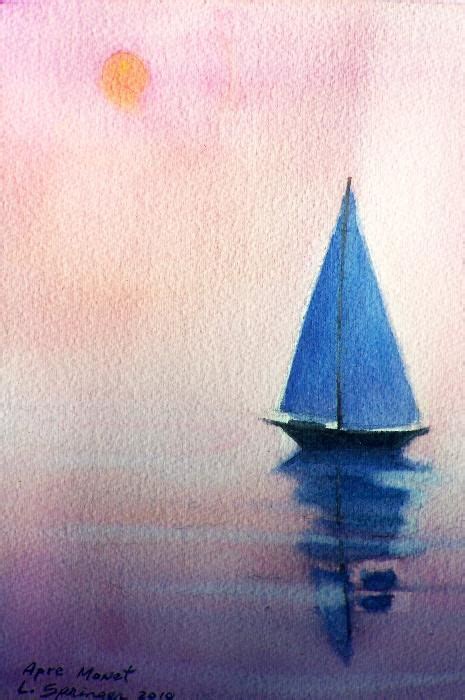 Easy Watercolor Sailboat Painting Watercolor Idea