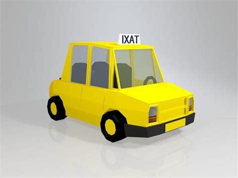 Low Poly Cartoon Taxi Car Free 3d Model Max Open3dmodel