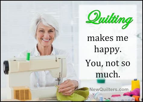 An Older Woman Smiling While Sewing On A Sewing Machine With The Words
