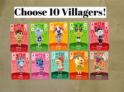This data works with select video games to add special characters and bonuses. Pick 10 ACNH Amiibo Cards Animal Crossing New Horizons | Etsy