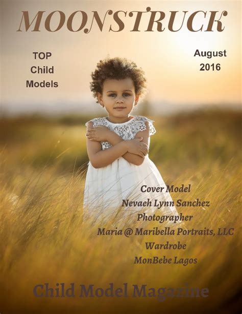 Moonstruck Top Child Model Magazine August 2016 By Elizabeth A