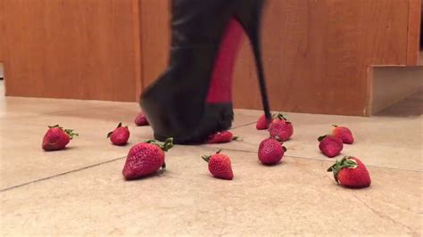 strawberries crushed under tall stiletto platform leather boots youtube