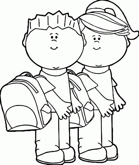 Kids Going To School Kids We Coloring Page Wecoloringpage Coloring Home
