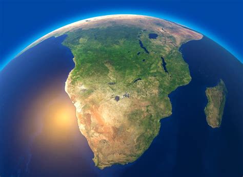 Mapa Físico Del Mundo De La Vista Por Satélite De África Del Norte Y