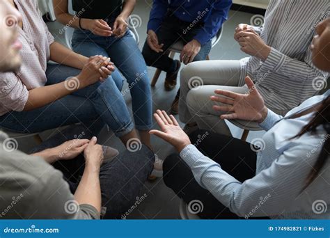 Multiracial People Gather At Meeting Share Thoughts At Training Stock Image Image Of Coach