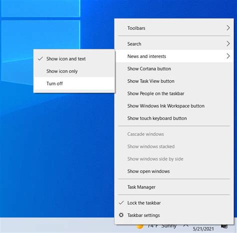 How To Disable Windows 10 S News And Interests Taskbar Newsfeed