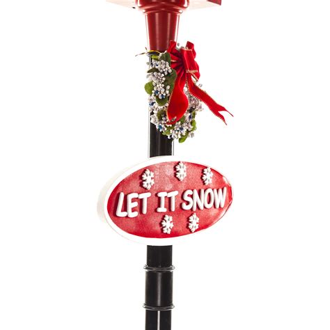 Snowing Lamp Post With Snowman