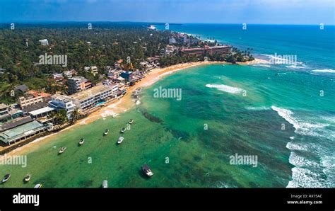 Aerial Hikkaduwa Beach Sri Lanka Stock Photo Alamy