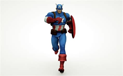 3d Model Captain America Vintage Comicbook Cgtrader