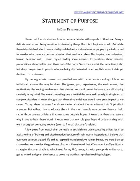 sample statement  purpose college essay examples