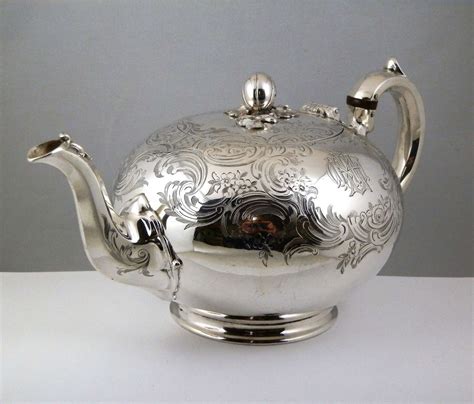 A Large Victorian Silver Teapot Eandj Barnard London 1857