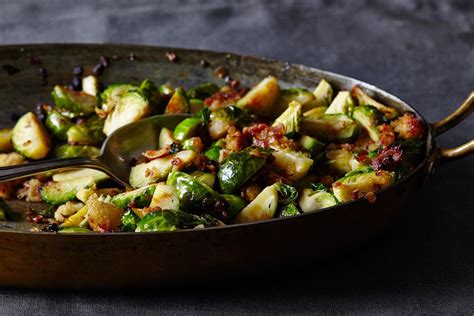 To make brussels sprouts with lemon and chives: Roasted Brussels Sprouts with Pancetta and Garlic Croutons Recipe on Food52