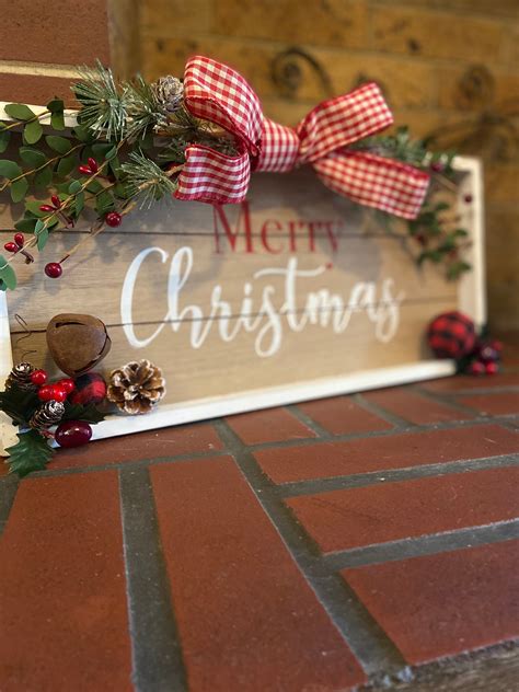 Handmade Wood Christmas Sign Decor Holiday Festive Etsy