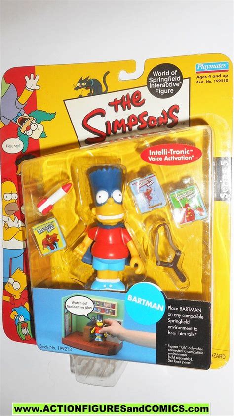 Simpsons Bart Bartman Playmates World Of Springfield Actin Figures Moc
