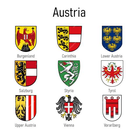 Premium Vector Coat Of Arms Of The States Of Austria All Austrian