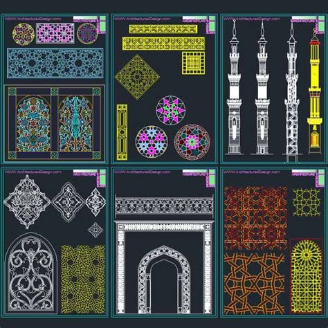 Autocad Collection Of Islamic Decoration Pieces Collection Desain Detail Arsitektur