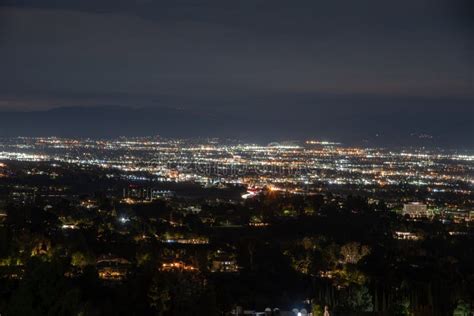 Scenic Night San Fernando Valley Vista Los Angeles Stock Photo Image