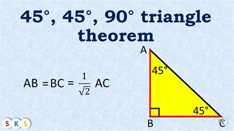 Theorem Of 45° 45° 90° Triangle Proof I Chapter 3 Triangles Std 9th I