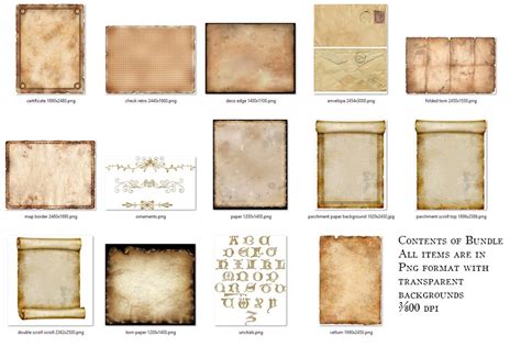 Vintage Manuscript Paper Bundle Custom Designed Textures Creative