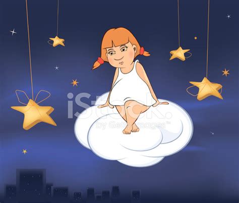 Cute Little Angel Girl Cartoon Stock Vector