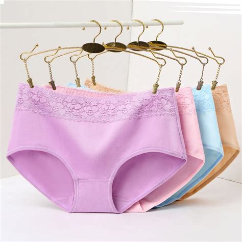 3pcslot Women Cotton Panties Ladiess Briefs Fashion Lace Cute Young Girls Underwear Breathable