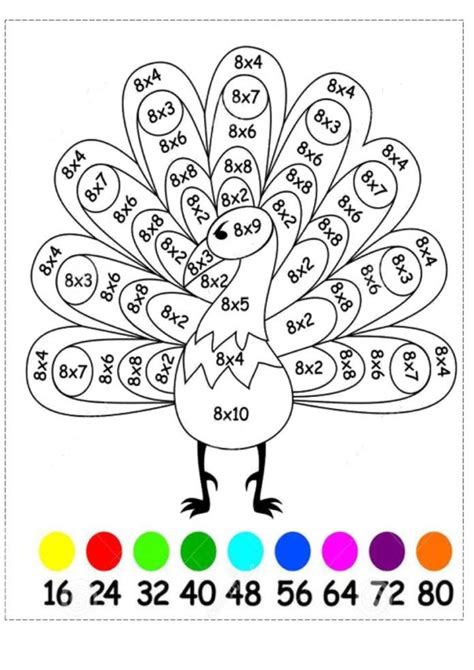 coloriage magique Atividades de multiplicação Exercícios para crianças Sala de aula de
