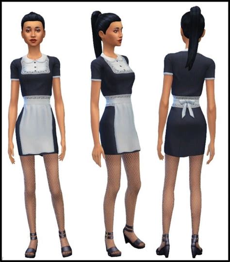 Simista Maid Uniform Mesh Edit • Sims 4 Downloads Sims 4 Clothing