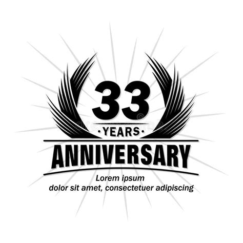 33 Years Anniversary Elegant Anniversary Design 33rd Years Logo