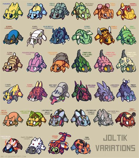 Joltik Variations By Ink It On Deviantart