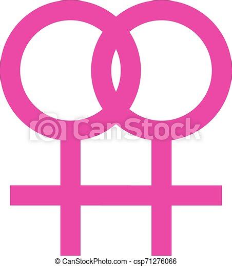 Lesbian Symbol In Simple Outline Pink Color Design Sexual Orientation