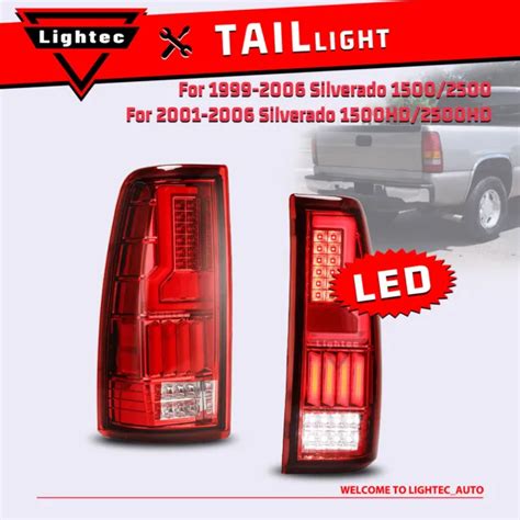 Full Led Tail Lights Assembly For 99 06 Chevy Silverado 1500 99 02