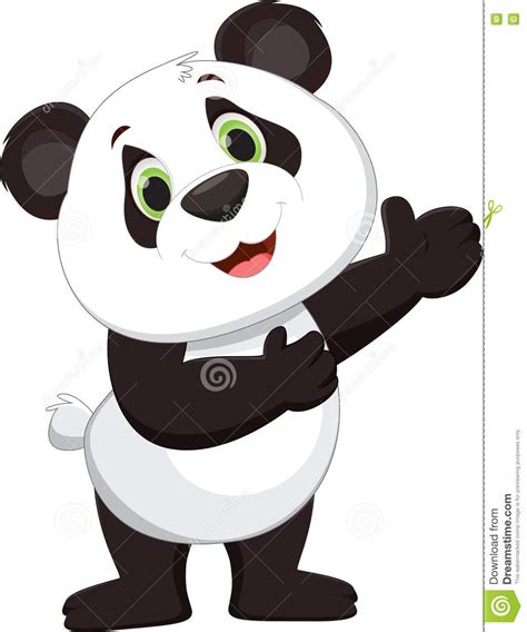 Cute Panda Cartoon Presenting Stock Vector Illustration Of China