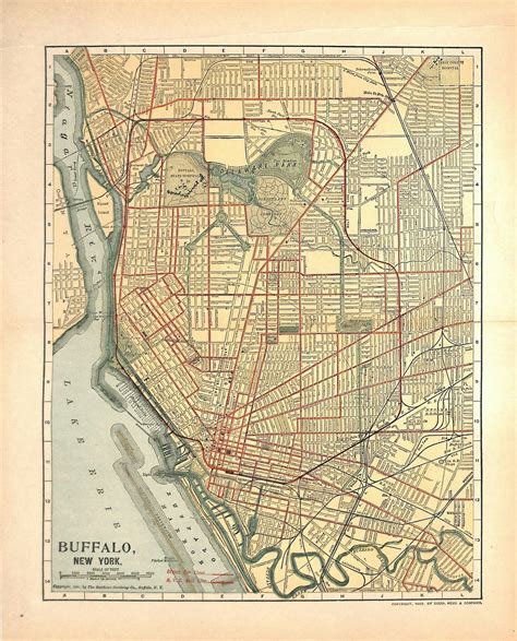 Sold Buffao Map Of Buffalo Ny Antique Map 1903 Matted