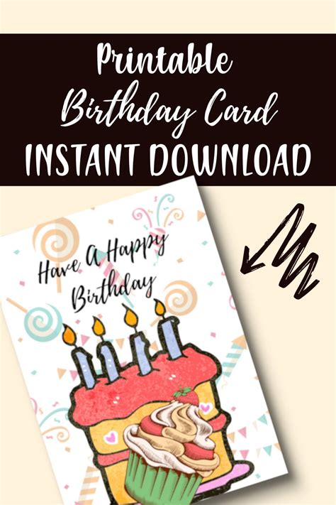 Printable Have A Happy Birthday Card For Instant Download 5x 7