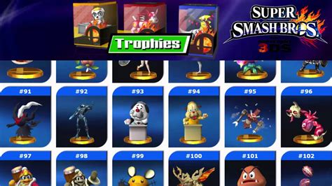 Smash Bros 3ds Tour Of All Trophies Youtube