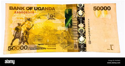 50000 Ugandan Shillings Bank Note Ugandan Shilling Is The National Currency Of Uganda Stock