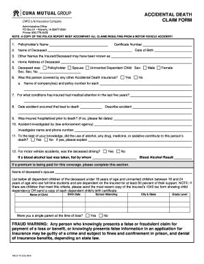 Report a death claim form. Cuna Claim Form - Fill Online, Printable, Fillable, Blank | PDFfiller