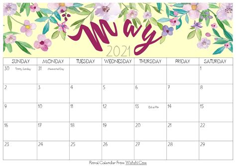 In the meantime, enjoy this cute calendar set to have a little fun in an organized. Floral May 2021 Calendar Printable - Free Printable ...