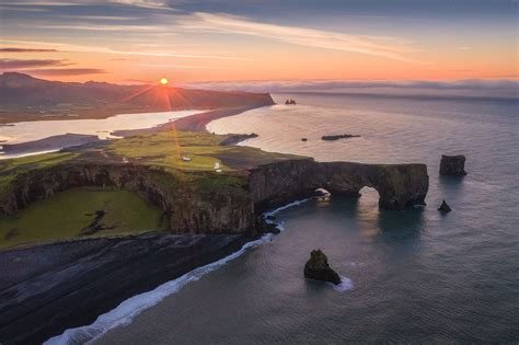 Soaring Over The Dyrholaey Peninsula Iceland Aerial View Aerial