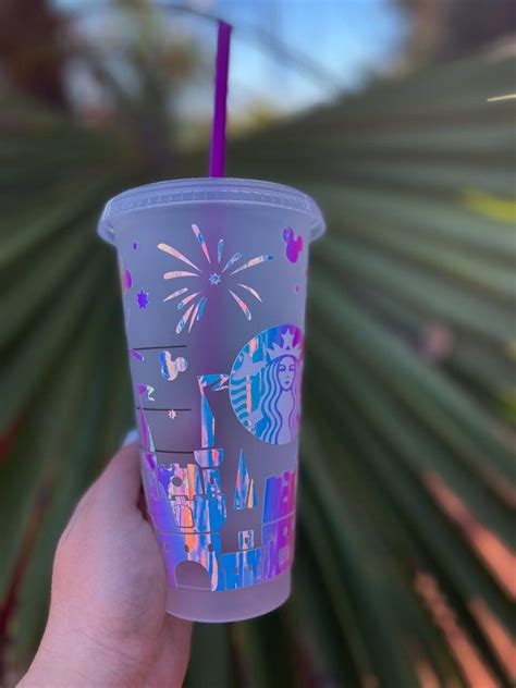 Purple Magic Castle Starbucks Cup Disney Inspired Starbucks Etsy