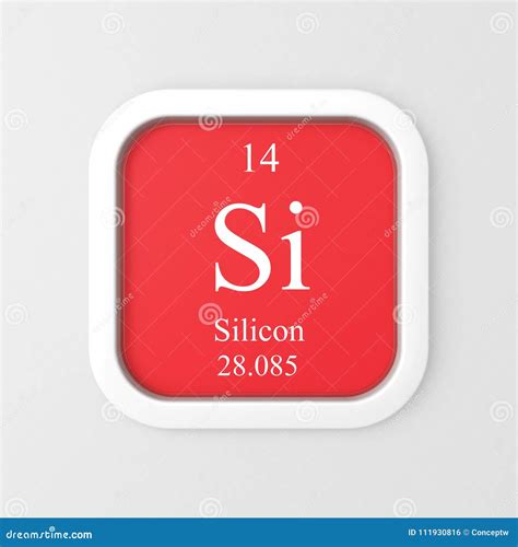 Silicon Symbol On Red Rounded Square Stock Photo