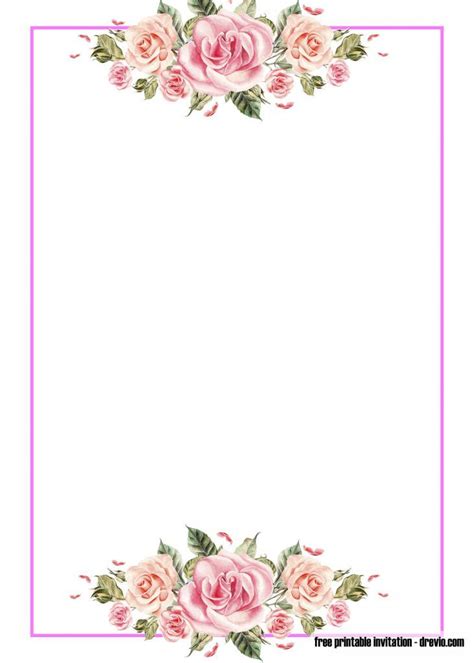 Free Pink Floral Invitation Templates Beeshower