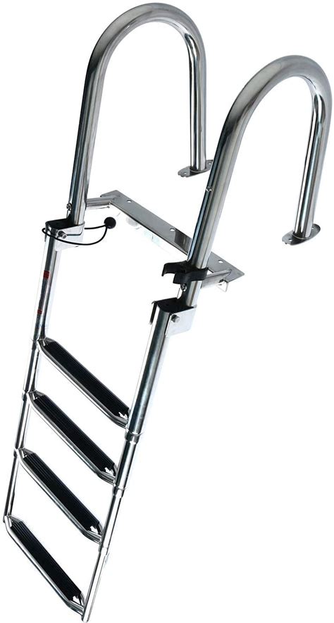 Buy Xmsound 4 Step Stainless Steel Pontoon Boat Ladder Folding