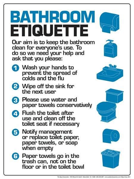 how do you address bathroom etiquette in the workplace bathroom poster